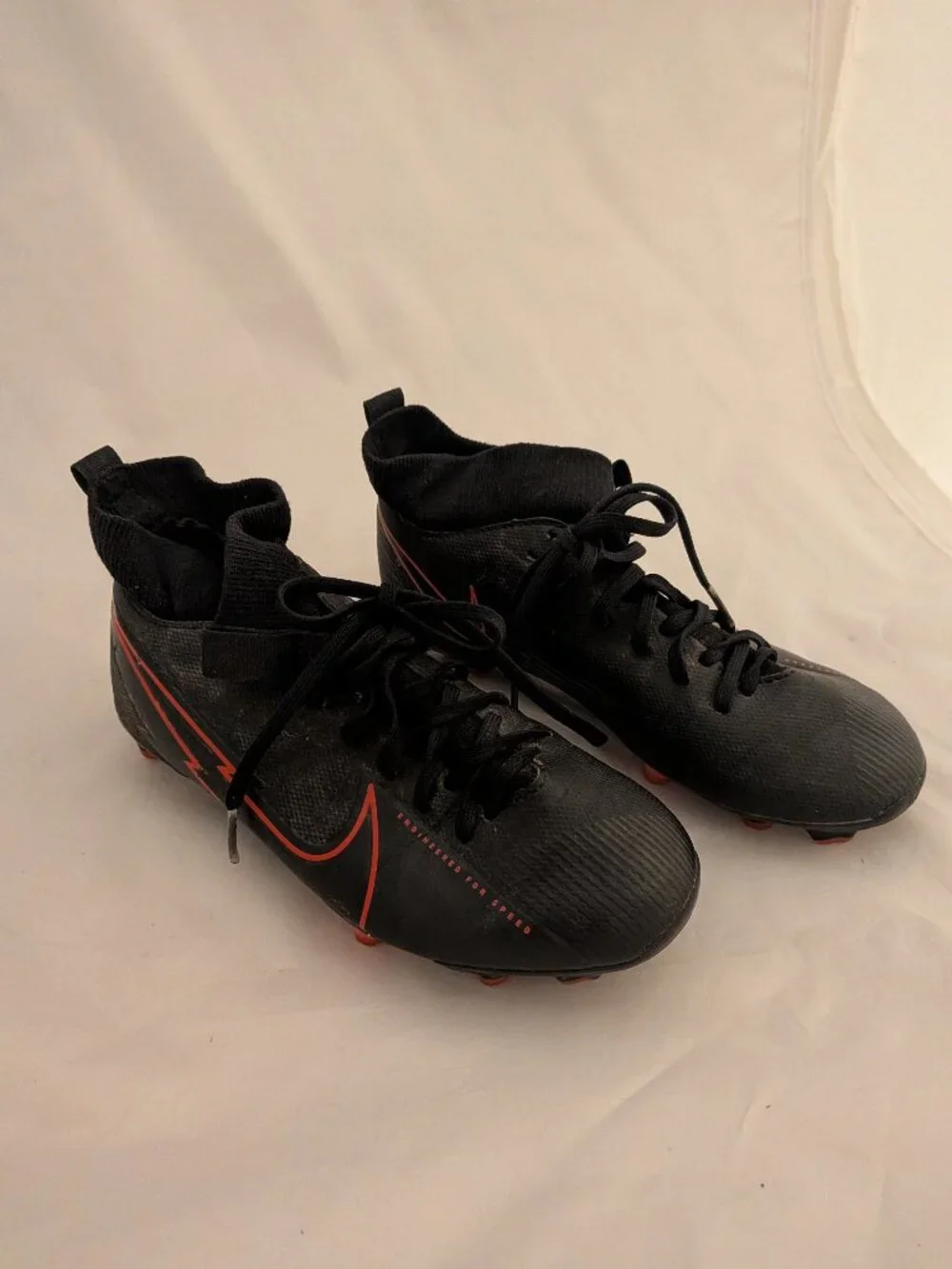 Nike Mercurial Youth Soccer Cleats Size 1Y Black Kids Football Shoes